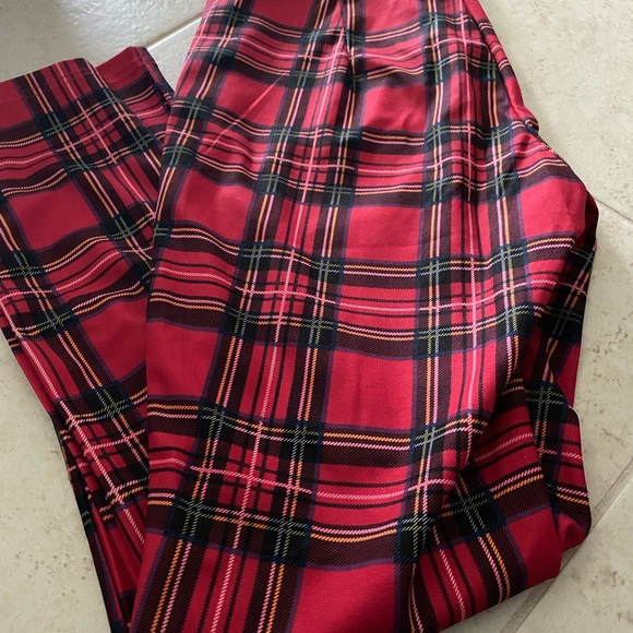 Casual Skinny Leggings Stretchy High Waisted Plaid - Picture 7 of 12
